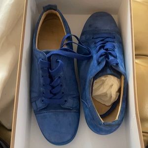 Christian louboutin men’s shoes blue suede